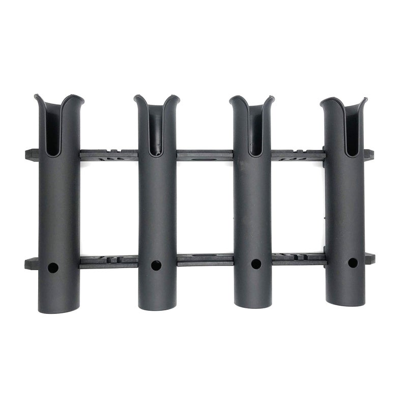 HiUmi Wall Mounted Fishing Rod Holders Tubes Links Fishing Rod Holder Rack Rests (4-Pole-Black) - Image 1